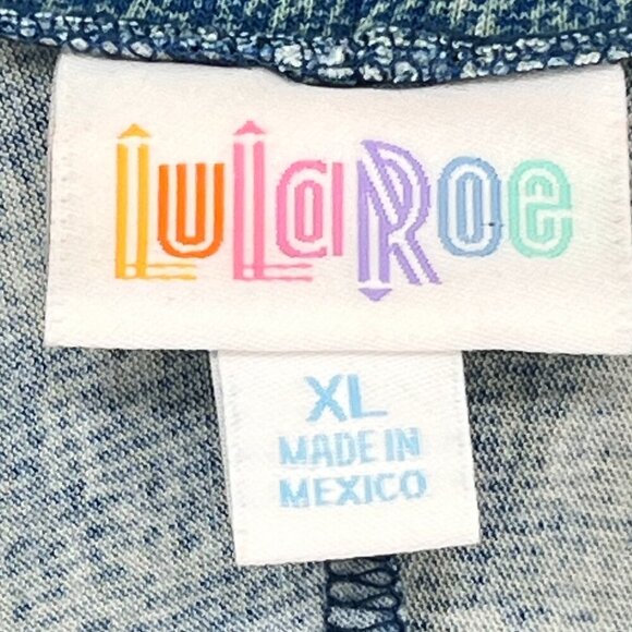 LuLaRoe Blue and White Hooded Sweatshirt - Picture 4 of 12